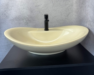 Умивальник ''Гармонія'' Перлина з глітерною золотою облямівкою