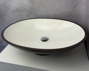 Умивальник «Ніка» Білий глянець/шоколад шагрень