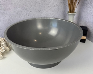 Умивальник «Селена» під бетон з глітерною срібною облямівкою