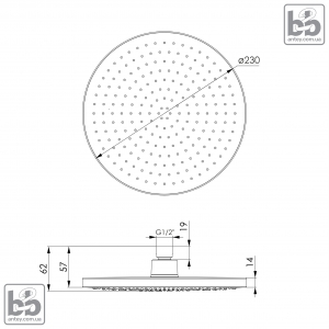 Лійка верхнього душа  ''LSR-230BR''
