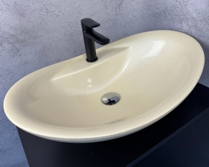 Умивальник ''Гармонія'' Перлина з глітерною золотою облямівкою