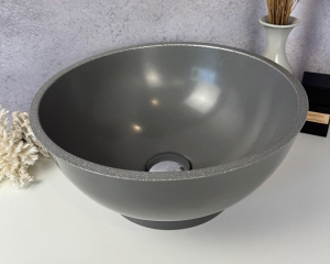 Умивальник «Селена» під бетон з глітерною срібною облямівкою
