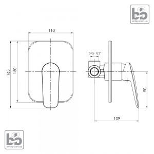 Вбудований змішувач для душа ''PRAHA''
