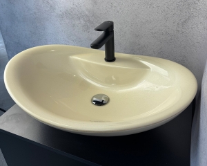 Умивальник ''Гармонія'' Перлина з глітерною золотою облямівкою