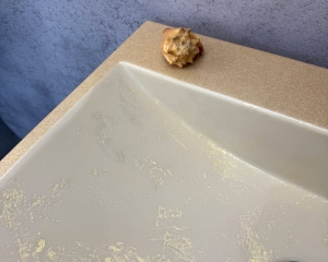 Умивальник «Богема» Льняний глянець з глітерною золотою облямівкою