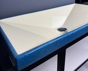 Умивальник «Вега» Іній з глітерною небесною облямівкою