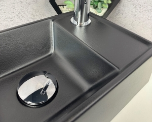  Умивальник «Естель» R чорний шагрень