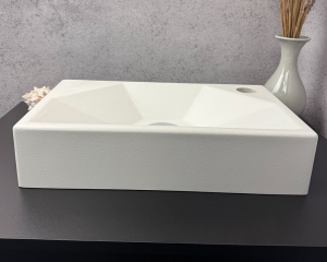 Умивальник «Меркурій» R Біла шагрень глянець