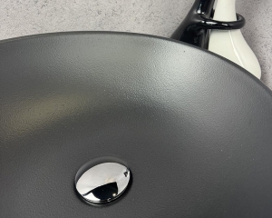 Умивальник «Лотос» Меланіт глянець зовні/антрацит шагрень всередині