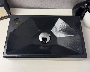 Умивальник «Меркурій» L Чорна шагрень з глітером