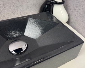 Умивальник «Меркурій» L Чорна шагрень з глітером