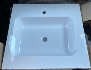 Умивальник 640х600 з чашею ''Тіфані нью'' розмірами 520х355 товщиною 20мм у кольорі Білий глянець