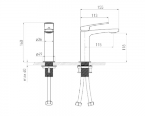 Смеситель для умывальника ''Volle CANTE''