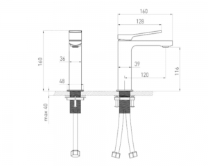 Змішувач для умивальника ''de la noche''