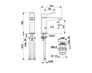 Змішувач для умивальника ''MALAGA''