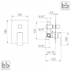 Вбудований змішувач для душа ''PARDO''
